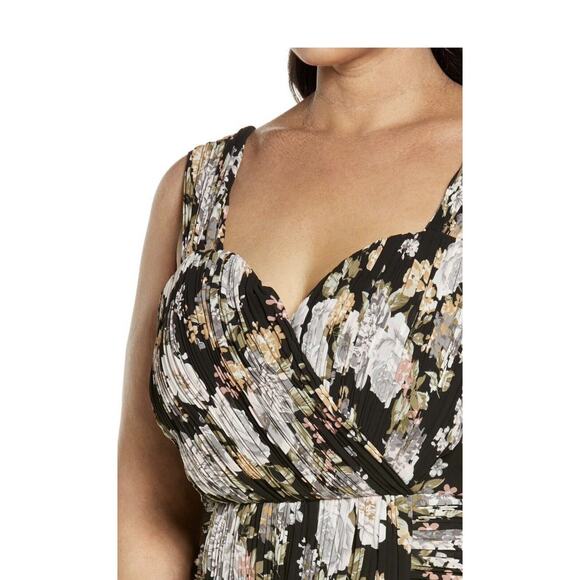 NWT LAVISH ALICE PLEATED BARDOT MINI DRESS FLORAL OFF THE SHOULDER US SIZE 12 - Picture 5 of 7